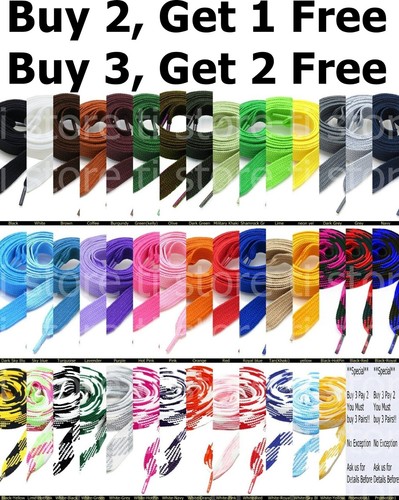 Fat shoelaces thick flat - flat, 3/4"