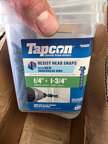 Pack tapcon concrete screw - 3,