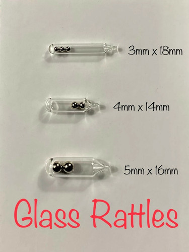 Glass rattles 3mm 4mm - rattles, 5mm