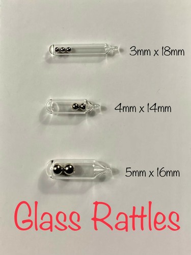 Glass rattles 3mm 4mm - glass, 4mm,