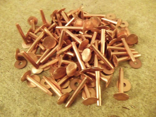 Copper rivets burrs 4 - copper, 3/4"